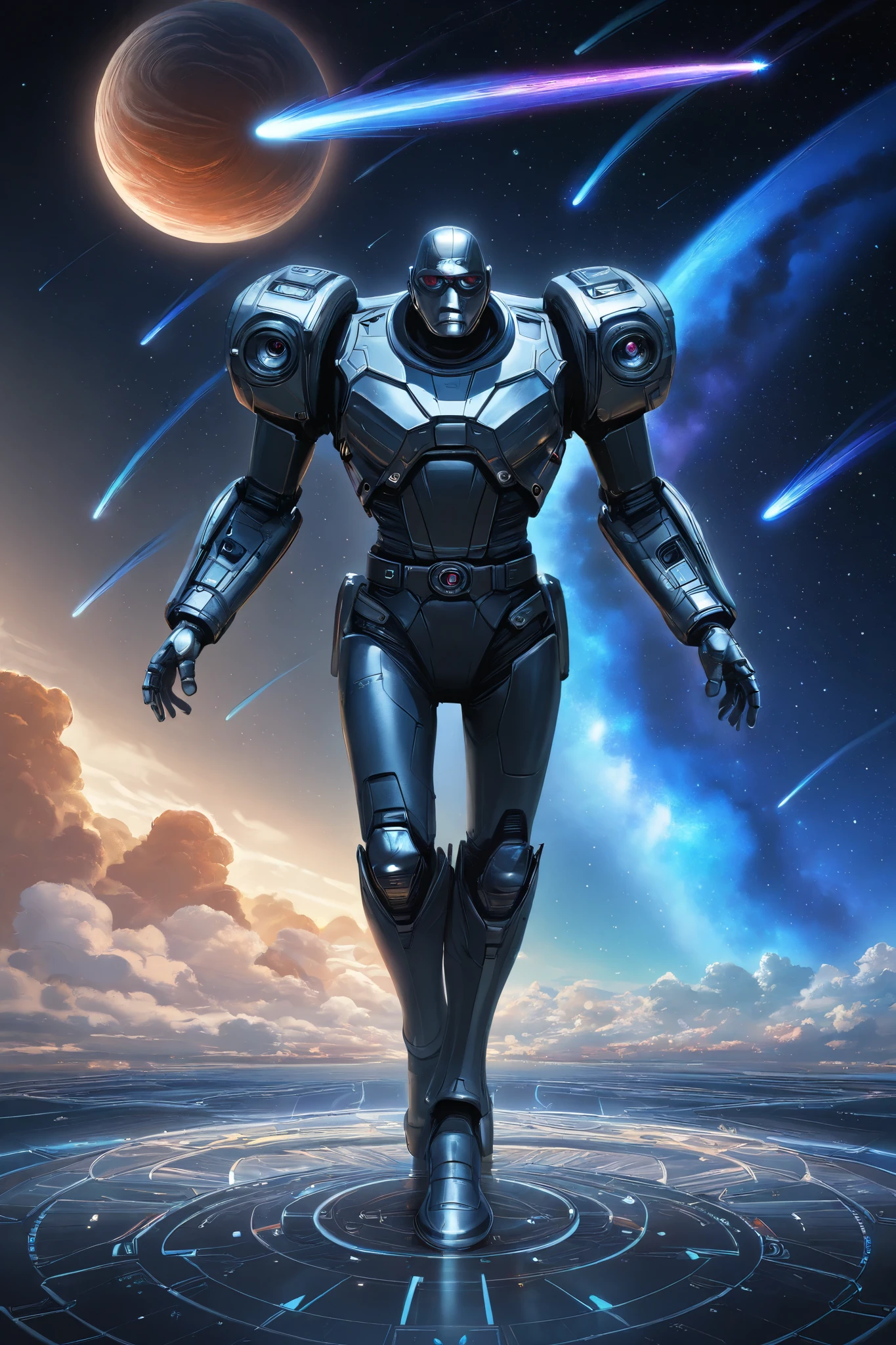 spaceship, Captain Future, comet, very detailed and beautiful design, illustrations, masterpiece, Highest quality, high resolution, 8k, Dynamic Production, comet, Galaxy Cloud Patterns, Advanced machinery , unknown planet, Exquisite Optical Effects, Mysterious Atmosphere, Precise Textures, Shandana Scenery, Explosive Effects, Impressive realism, Perfect Reality, HDR, UHD, Studio Lighting, Ultra Fine Painting, Sharp Focus, Physically-Based Rendering, Extreme Detailed Expression, professional, vivid colors, Bokeh