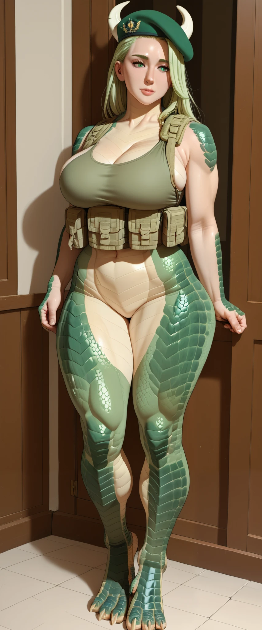 4k highly detailed realistic digital extremely high quality drawing, masterpiece, (by keeltheequine), (uploaded on e621), (a full-body portrait of a female anthro tyrannosaurus_rex), (looking back pose, in a studio photoshoot), ((wearing a collar, high heels, latex stockings, latex gloves)), (beautiful and detailed eyes: 1.1), scales, seductive, sexy, voluptuous, curvy body, hourglass figure, large breasts, muscles, (thick bimbo lips, goth bimbo, thick black lips), cinematic lighting, (f1.8 short focus bokeh)