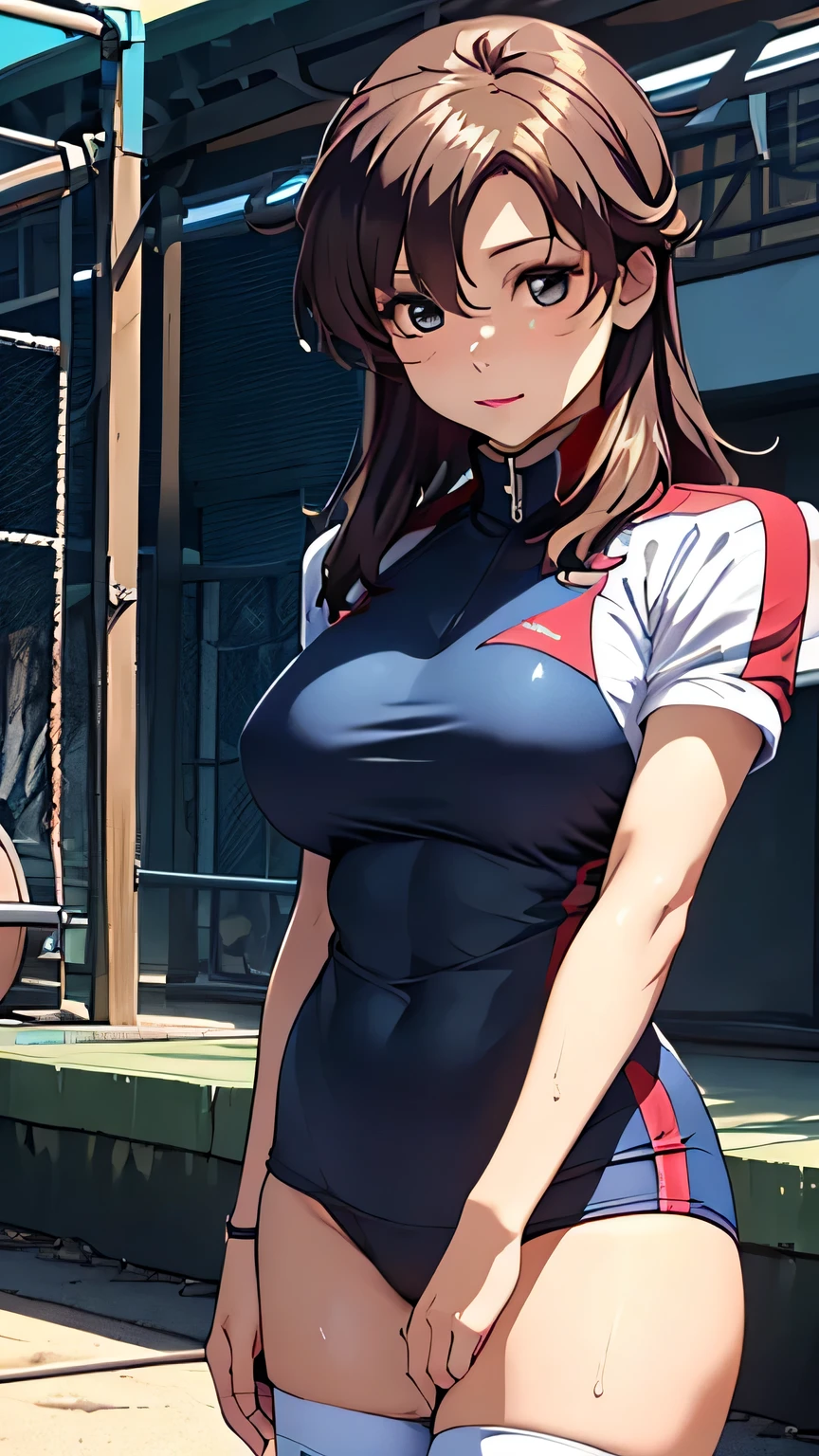 white two-high boots,white two-high stockings,Big Breastsをさらに大きく描いて下さい, I'm wearing , please draw a more delicate expression 、そしてPlease draw beautifully ,Big Breastsをさらに大きくBig Breastsに描いて下さい,Make me look more delicate、Please draw beautifully ,It's see-through when it's wet,Please wear a blue uniform,,Big BreastsをさらにBig Breastsに描いて下さい,My nipples are sharp and protruding,The work alone is great enough, ,(( please draw a more delicate expression)),( Showa volleyball players ),( dark blue bloomers を履いている dark blue bloomers ), (40歳adultsの色気のある女性),(( hair,eye)),(4K,8k,CG Unity,最高masterpiece,masterpiece, top quality:1.2),Official image,(( perfect anatomy, realistic depiction of a chicken on the head staring at the camera with a gentle expression:1.12)),(( exists, existsPhoto:1.2)), artistic eyeliner , radiant pink lips , adults , double eyelids , High Definition Acrylic Painting , とてもなめらかなhair ,詳細な顔とeye,((:1.32)),(( I'm wearing an old fashioned bloomer and gym wear )), knee-length white socks , Big Breasts , kind smile , with a calm expression , Big Breasts,((Schoolyard:1.11)),(( random pink pose on the chest:1.11)),(( Hold your head high:1.01))