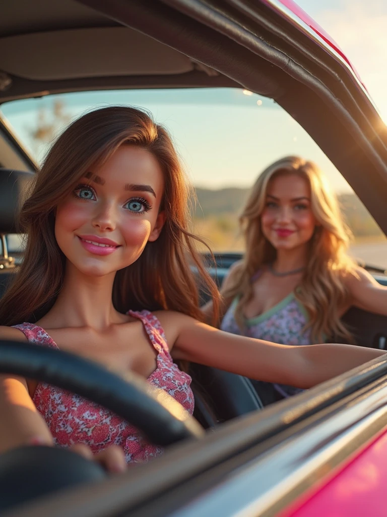 there are two women sitting in the back of a car, ruan jia and mandy jurgens, happy couple, two beautiful women in love, snapchat photo, scandy and arender, jenna barton, both smiling for the camera, photo taken in 2018, lesbians, high quality upload, profile image, iphone picture, carpool karaoke, pov photo