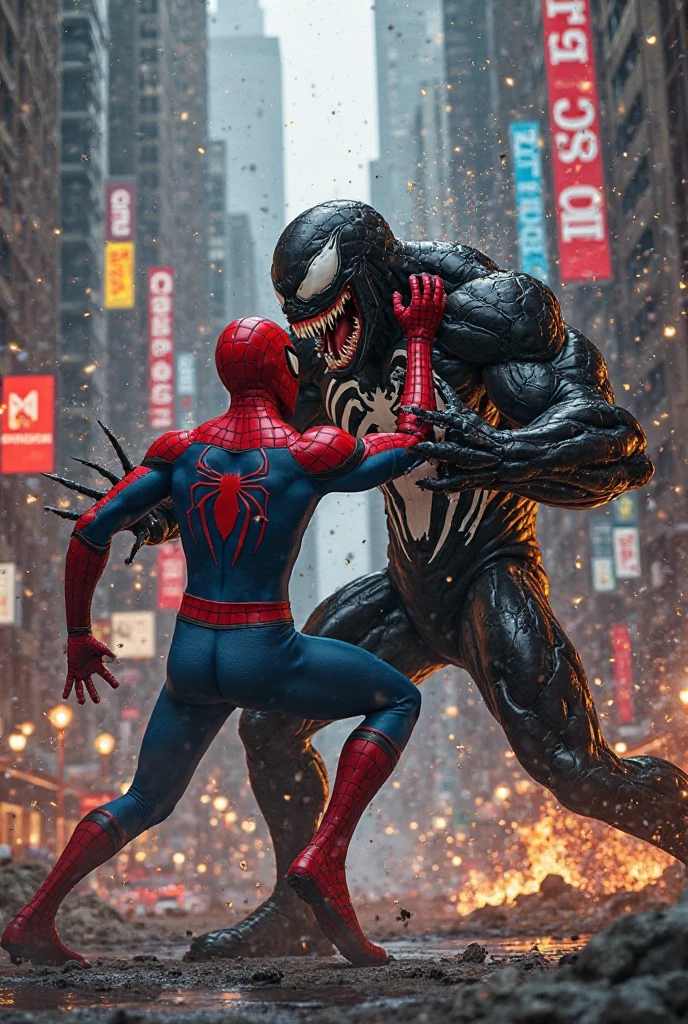 Spider-Man fights with every fiber of his being, trying to maintain control as the creature feeds his darkest doubts and fears. Symbiosis leaves the body, Retro comic style artwork, perfect composition,hyperrealistic,super detailed,high quality,sharp focus,studio photo,intricate details,highly detailed