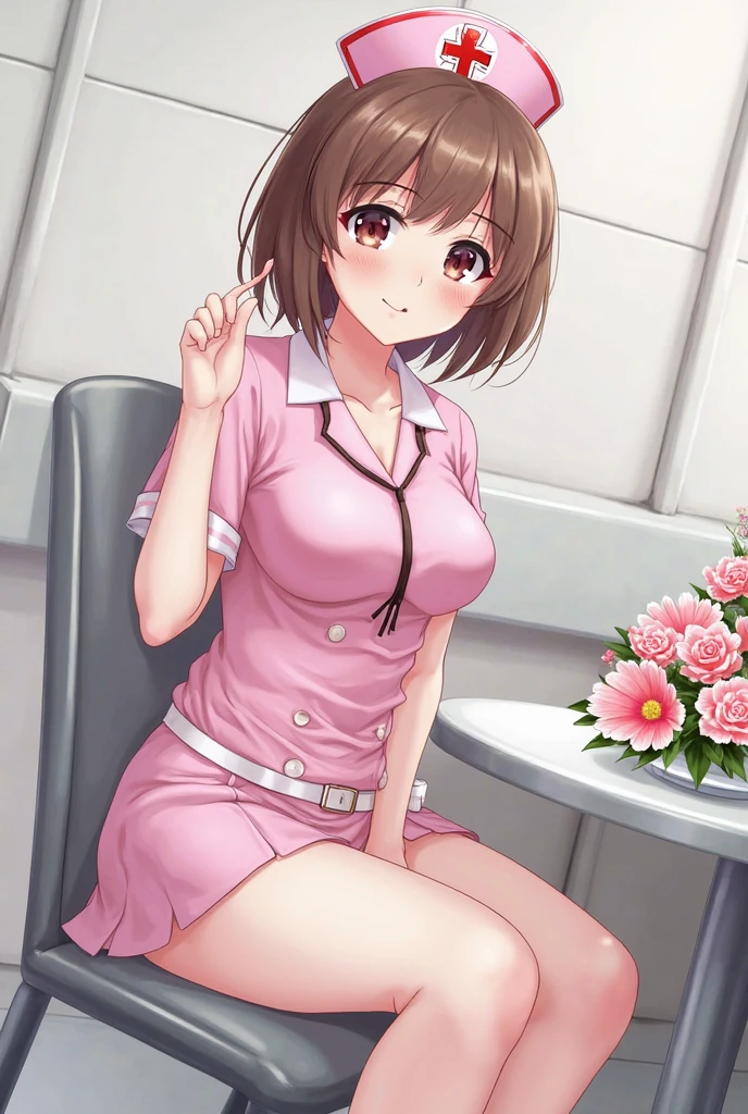 (masterpiece), (best quality), (pixiv), 1girl, <lora:NanaseRen-V1:0.7>
sitting, spread_legs, open_legs,
pink nurse_outfit, cleavage, large breasts, arms_behind_back, cameltoe, (pussy_juice:1.2),
long brown hair, low_ponytail,
facing viewer, smile, happy,
hair_ribbon,
(extremely detailed CG unity 8k wallpaper), intricate, cowboy shot, (detailed face, detailed eyes:1.2), best lighting, outdoors, bench,
clear green_eyes, blush,
lace_black_panties, (covered_nipples:0.8),
<lora:add_detail:0.3>