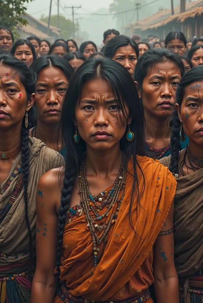 Long-necked Karen tribe, folk way of life , high high quality , 4k