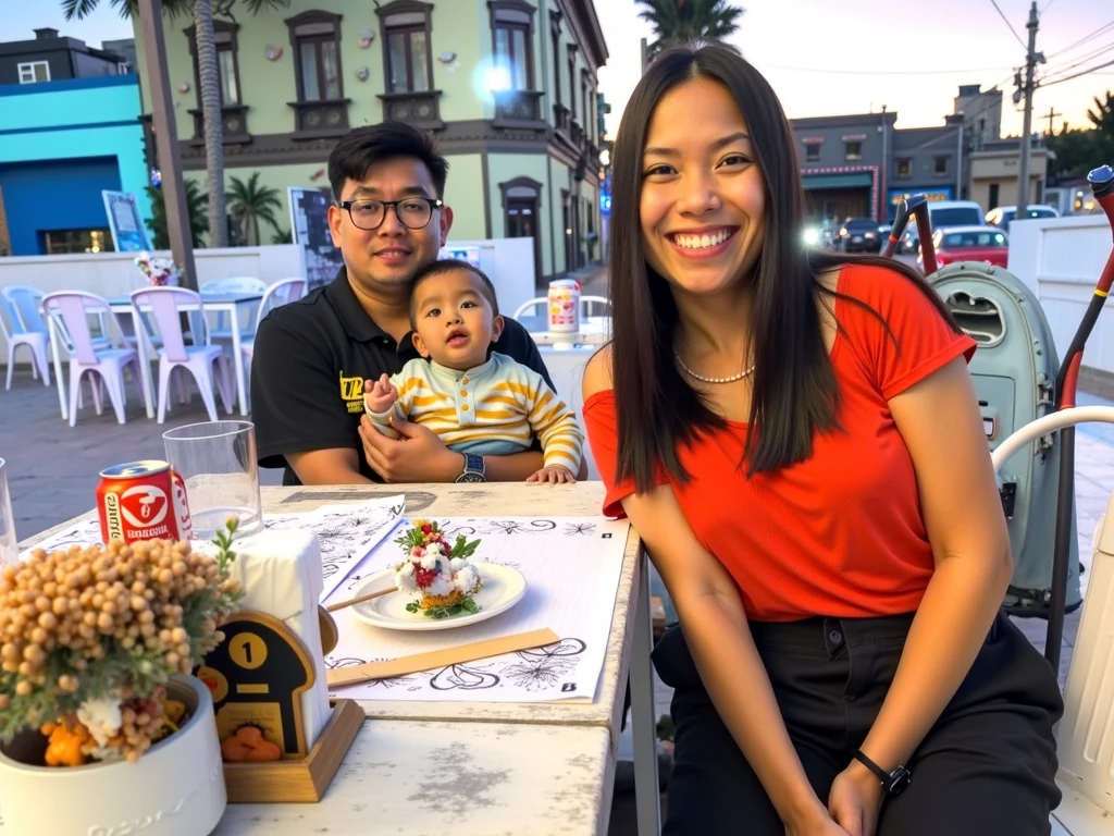There are two adults and two children sitting at a table, Happy family, imagem de perfil, Family photo, Directed by: Nandor Soldier, 1614572159, family dinner, Postagem 4k, 4 k post, Directed by: David Ruby, family portrait, 3 6 anos, 3 2 anos, foto de perfil, ástor alexander
