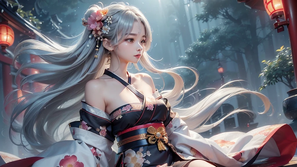 cute  Anime girl with white hair and a pink dress holding two swords, Onmyoji portrait, onmyoji, The Detailed Art of the Onmyoji, Ayaka Genshin Impact, Azur Lane Style, Azur Lane Characters, Ayaka Games Genshin Impact, Katana Zero video game characters, From the Azur Lane video game, mika kurai demon, Official artwork