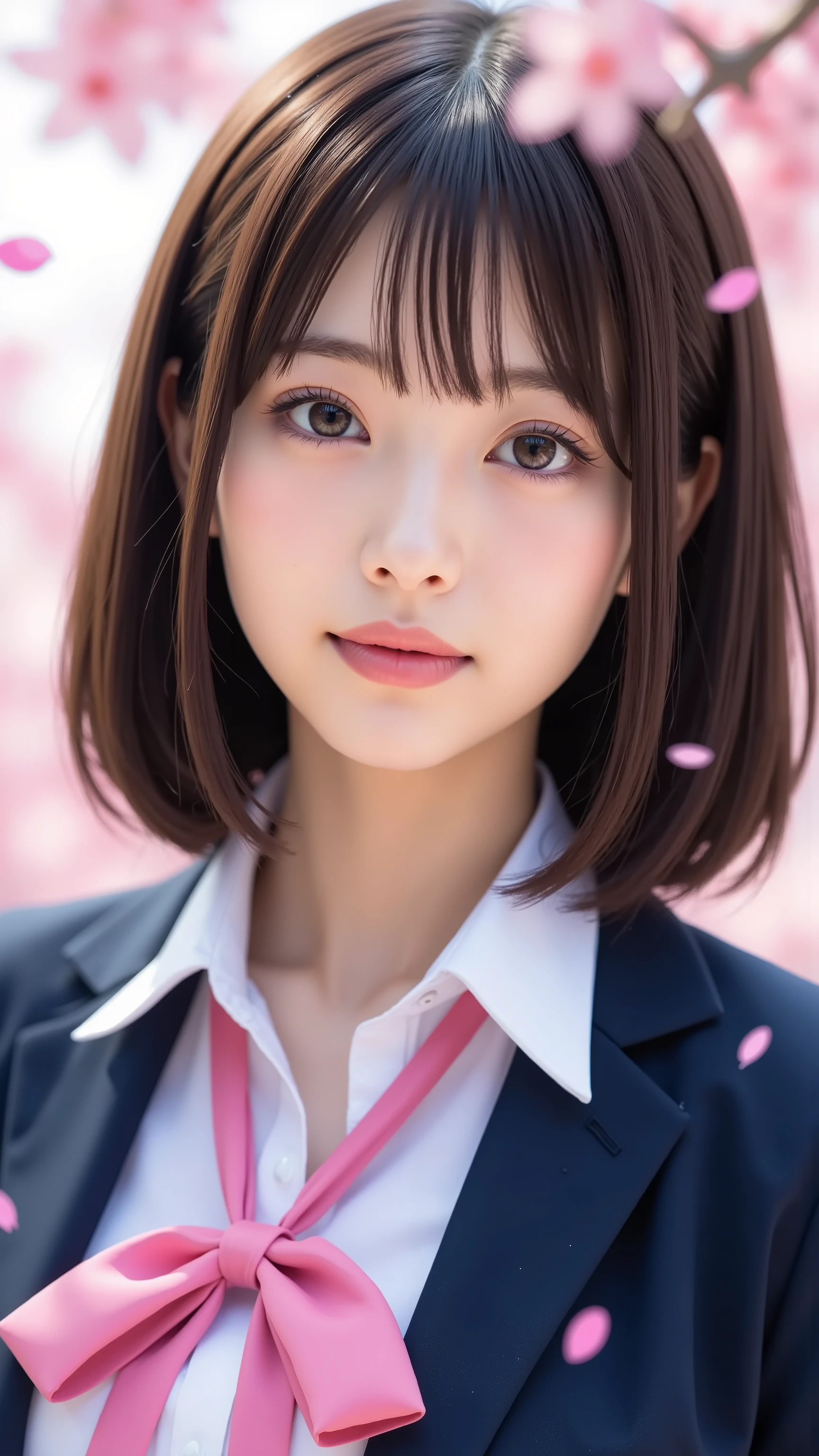 nsfw, Korean idol, Nogizaka Idol,Actress, gravure idol, Graduation Ceremony、 high school girl、uniform 、 navy blue blazer 、 cherry blossoms in full bloom、Cherry Blossom Confetti 、 Term ratio、 cute、(( 18 year old woman:1.ung cute Japanese face , Official Art,Highly Detailed CG Unity 8K Wallpaper on My Window in My Hotel Room in the Morning,( masterpiece:1.0),( top quality:1.0), 超Aの nothing,4K, Very Well Detailed, photo shoot, 8k, nothing, Kodak Portrait 400, Film Grain, lens flare glow, Portrait of him straddling a dolphin's back, ,8k、 Viewer shows