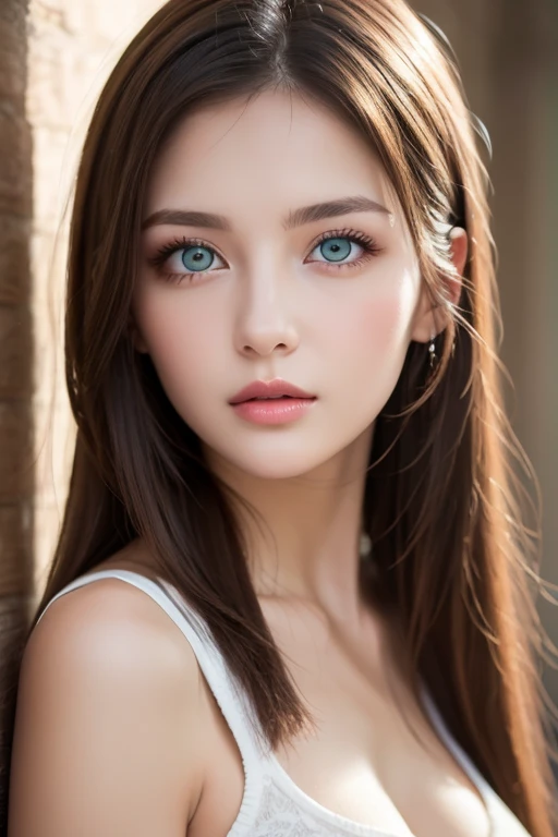 (realistic, photo-realistic:1.37),(8k, RAW photo, best quality, masterpiece:1.2), cute, ultra-detailed,heart-shaped pupils,physically-based rendering, ultra high res, kodakvision color, shot on Arricam LT Camera, bokeh, sharp focus,
looking at viewer,photorealistic,realistic, solo, photorealistic, best quality,extremely detailed face,extremely detailed eyes and face, beautiful detailed eyes,absurdres, incredibly absurdres,haunting smile,Messy hair, floating hair, ,