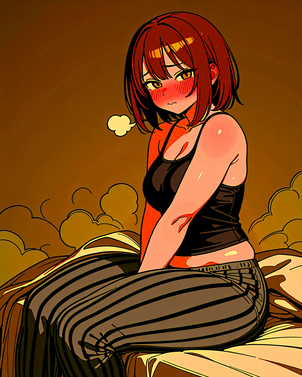a girl in wooden room,medieaval,high quality,best quality,uhd,detailed image,open eyes,red eyes,<lora:EkuneStandingSplit:1>,<lora:LONA081:0.8>,