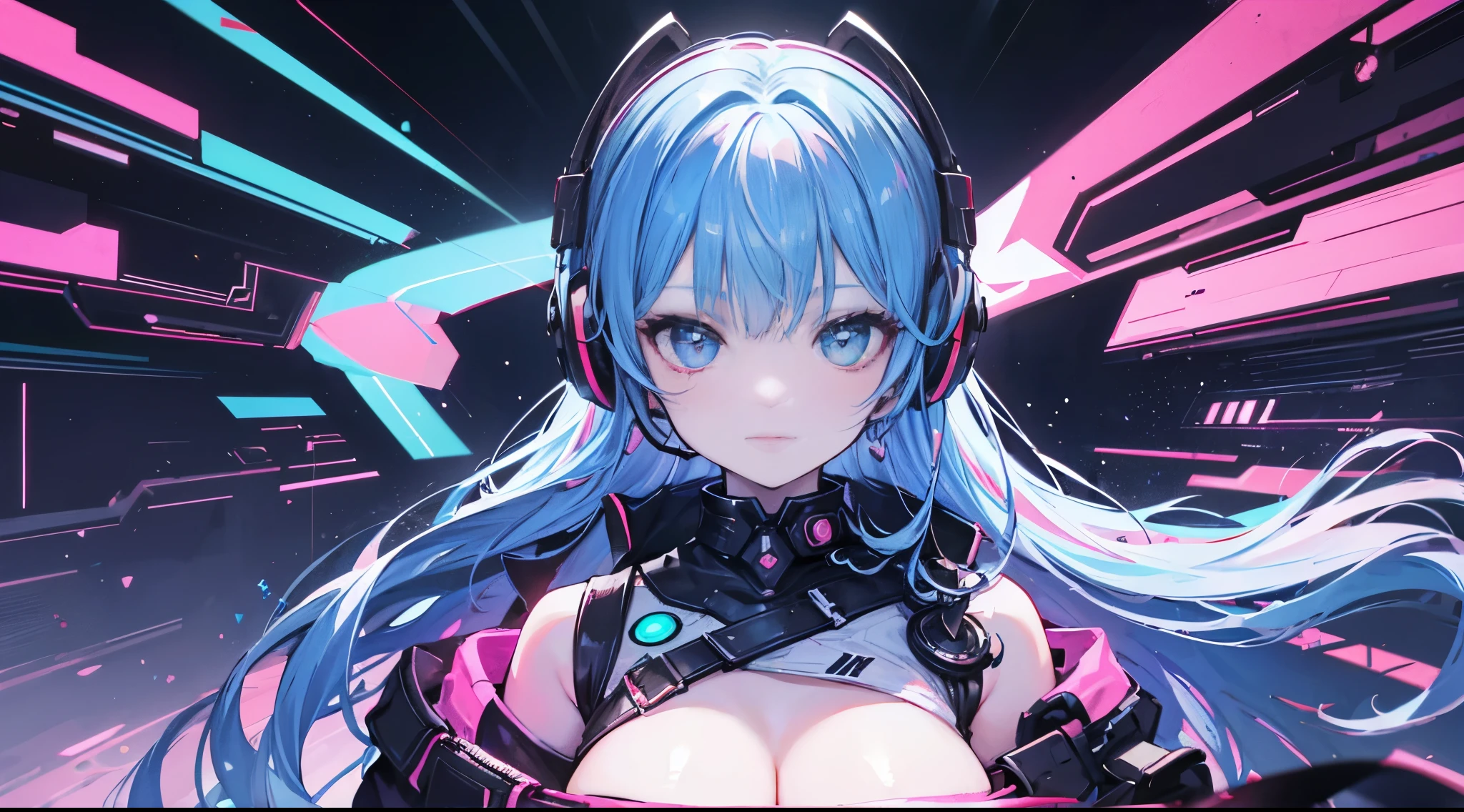 ((masterpiece))、(top-quality)、Beautiful fece、extra detailed face、Perfect litthing、Ultra-detail、8k、Textured skin、Beautiful face detailed face、Beautiful fece detailed eyes、ambient lights、realistic shadow、Beautiful fece details eyes、cute little、Detailed finger、a matural female、lucy、((cyberpunked\))、1girl in、neon palette、Science fiction、shorth hair、solo、a closeup、cyberpunked edge runner、Colorful Hair Color、white hair、natta、、big eye、cyberpunked、medium breasts、(I can see the cleavage)、outside of house、cyberpunked city background、((huge soft udder:1.3))、Soft milk、(large drooping udder)、(NSFW)