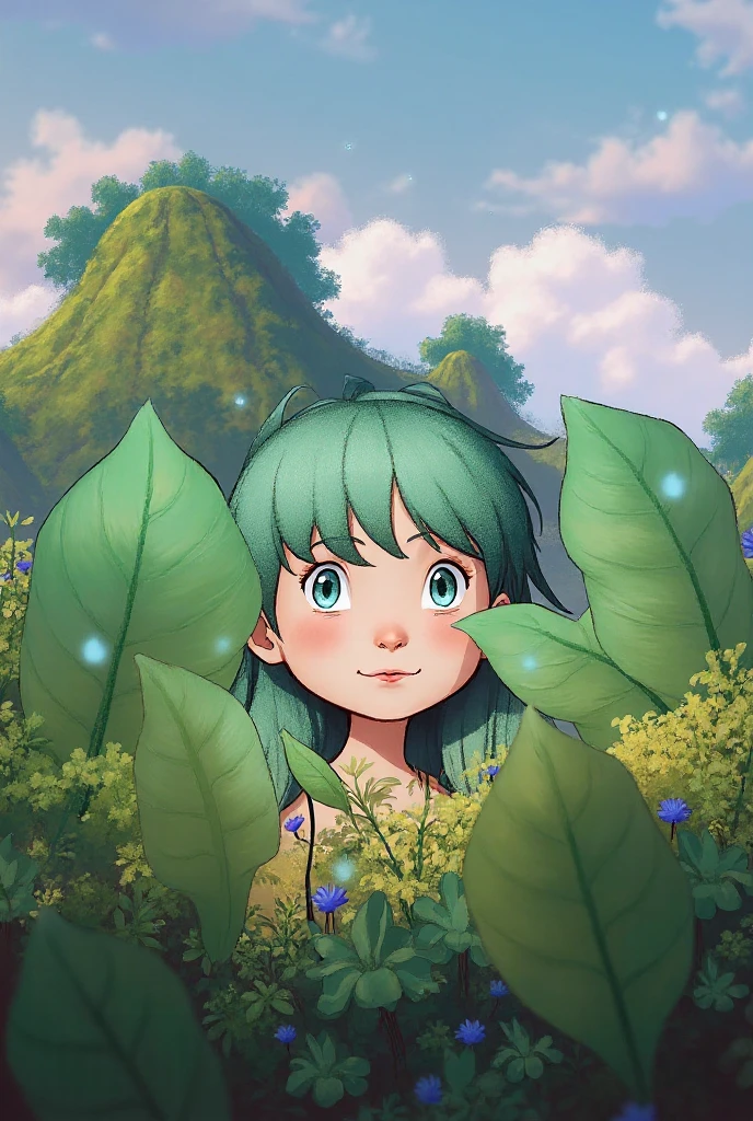 (best quality,4k,8k,highres,masterpiece:1.2),ultra-detailed,(realistic,photorealistic,photo-realistic:1.37),giant creature,epic scenery,colorful,large scale,huge size,detailed environment,beautiful detailed eyes,long eyelashes,beautiful detailed lips,adventurous atmosphere,mystery,curiosity,awe-inspiring,enchanted interaction,emerging from the forest,majestic,sunlight shining through trees,dappled light,greenery,blooming flowers,soft breeze,forest nymph,innocent girl,delicate features,outstretched arms,amazement and fear,imposing presence,protective guardian,mythical creature,magic and wonder,creation of fantasy,dreamlike setting,masterpiece in motion,hiding in plain sight,vivid colors,sculpted body,awakening from slumber,peaceful coexistence,intricate details,deep connection,powerful energy