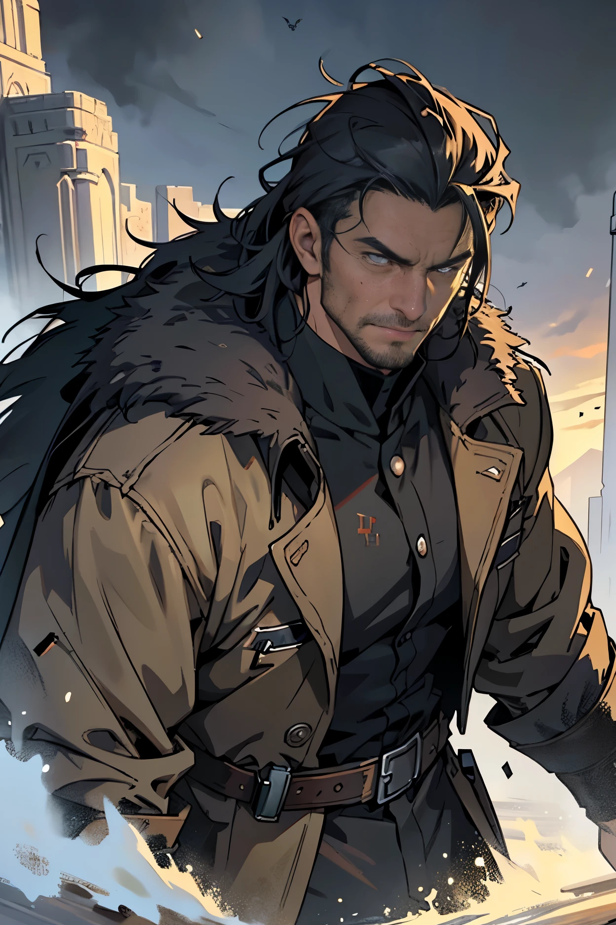 ((Best quality)), ((masterpiece)), ((realistic cartoon)), ((perfect character)):
In this stunning and highly detailed realistic cartoon, we present a male human. The man stands tall, a middle-aged man, stoic face, and he's a psyker and doctor, and powerfully built, he has tan skin, and long raven black hair, he had grey eyes, wore a old military doctor unifirm from word war I, he have black lion skin coat over his shoulder, and had a strong balanced muscle body.
Every element of this masterpiece is carefully designed to create a sense of realism and immersion. The intricacies of the man's clothing, the mesmerizing effects of the area around him and he was in landscape in winter season, and the level of detail in his weathered face all contribute to a captivating visual experience. This artwork is presented in stunning UHD resolution, allowing you to appreciate every nuance and intricacy in breathtaking detail.
Eye level, scenic, masterpiece.