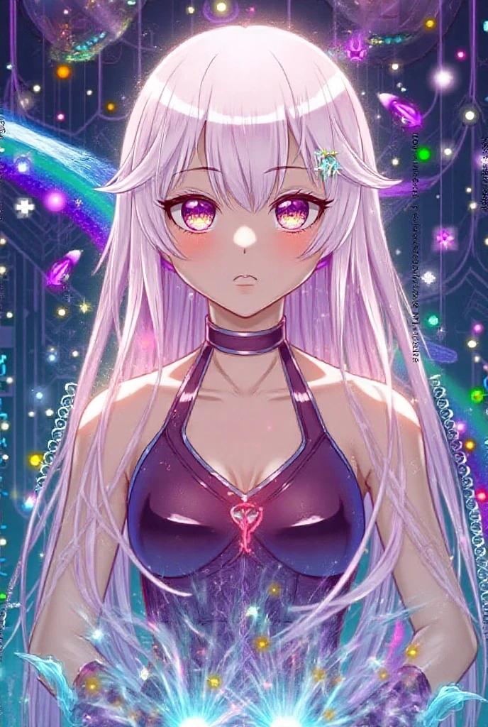 (best quality: 0.8), (best quality: 0.8), perfect anime illustration, close-up portrait of a beautiful woman walking around town very long purple hair huge breasts blush red eyes (((nsfw))) white bikini city neon night super detailed super detailed face bright eyes galaxy in eyes absurd 4k Full HD top on pixiv super well done red eyes huge download file