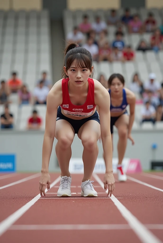 Motion Blur Effect:2.0、Olympic、Athletics、100m walk、final、New World Record、Moment of the goal、Athletes、(Correct Anatomy)