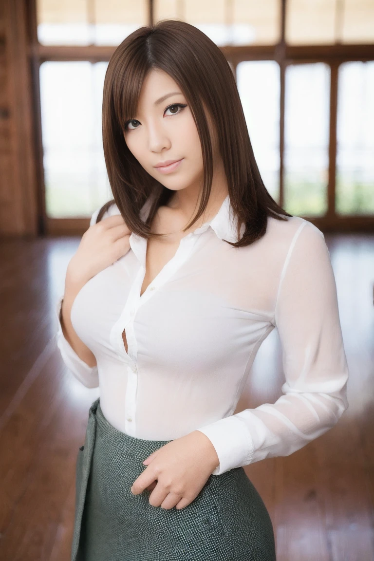 1girl, (namihoshino_jav), breasts, brown eyes, short hair, lip gloss, eyeshadow, looking at viewer, shot using canon DSLR, wearing white blouse, skirt, highwaist, panty shot,
detailed body, attractive body, perfect human body, detailed face, delicate female hands,
(ultimate quality, masterpiece, highres:1.0), realistic, photorealistic,