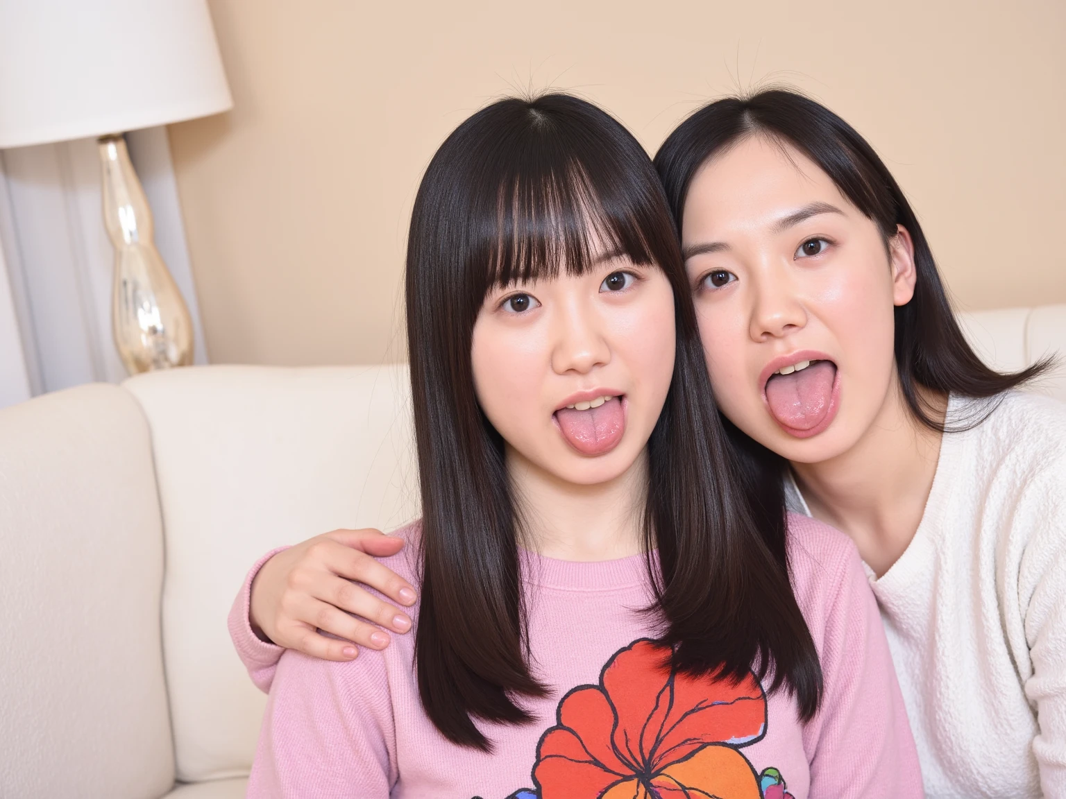 A Japanese woman with cum in her mouth