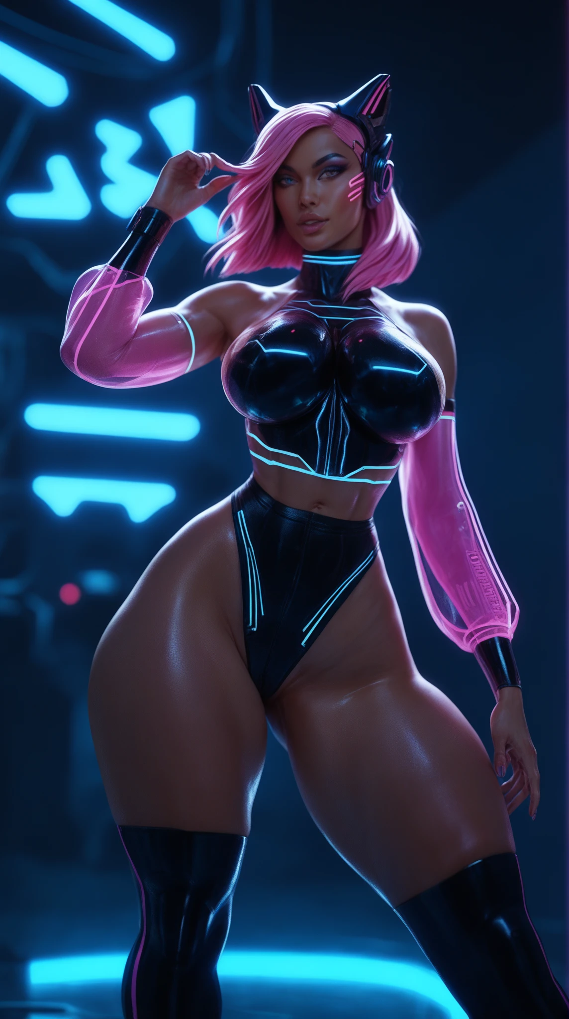 (ultra realistic,32k, masterpiece:1.2),(high detailed skin:1.1),( 8k uhd, dslr, high quality:1.1),
Gwen, undercut, blonde, multicolored hair, bodysuit, web-print, hood down, , (huge breast:1.1),
(looking at viewer, Bend forward:1.1),
,(glow in the dark:1.1),A musical concert environment/ big buttocks