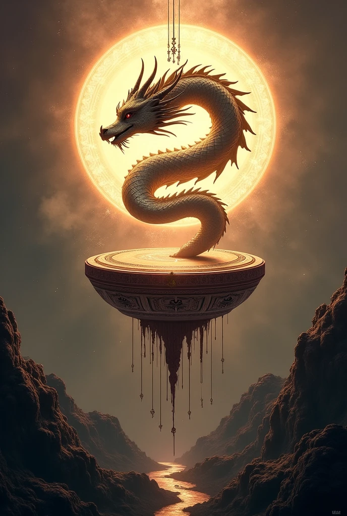 a close up of a dragon statue with a full moon in the background, smooth chinese dragon, chinese dragon concept art, dragon art, loong, chinese dragon, majestic japanese dragon, dragon, a dragon, dragon centered, oil painting of dragon, god of dragons, lung dragon, golden dragon, chinese fantasy, by Yang J, dragon snake with wings