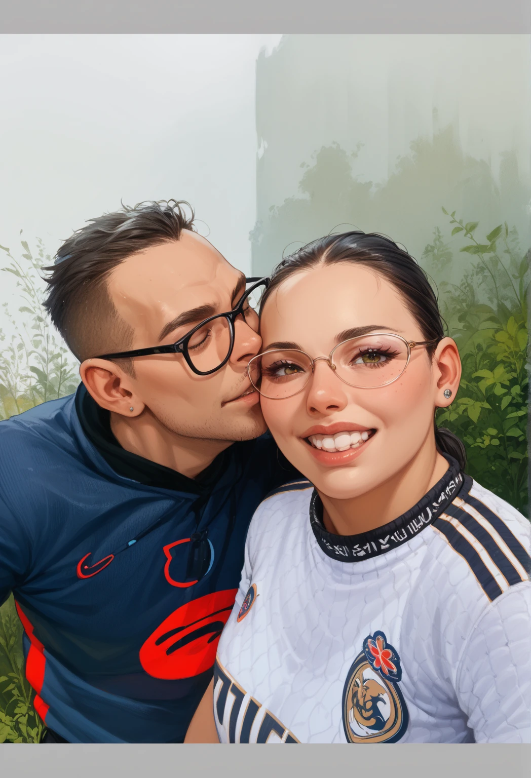 there is a man and a woman sitting together on a bed, imagem de qualidade muito baixa, imagem de perfil, powder Nándor Katona, foto realista, imagem de avatar, imagem de perfilture, muito definido, Lovely couple, imagem de perfilture 1024px, 1614572159, embaralhamento dos namorados, imagem de perfil