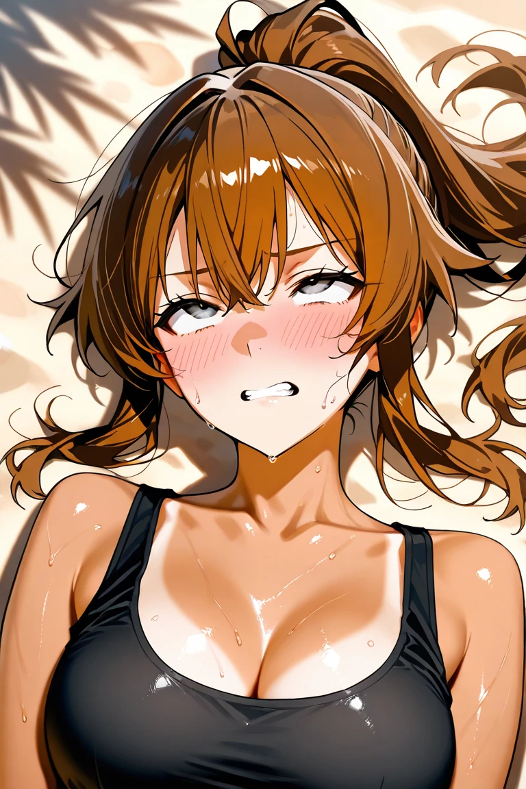 ahegao、smile、Ultra-detailed illustrations、Ultra-precise expression、masterpiece、Highest quality、ultra High resolution、High resolution、Hiromitsu Takeda Style、White background、Simple Background、whole body、One girl、solo、White Breath、Sweat、Glowing Skin、shiny skin、Front angle、View your viewers、Amanogawa Kirara、