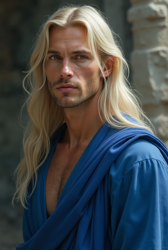 Aemond Targaryen sitting on the edge of a cliff, gazing into the horizon, with Vhagar by his side,Fire and Blood,Physically, Aemond possess the classic Targaryen features, with long platinum silver hair and a piercing purple eye. His intense and penetrating gaze, hints at an intense fire within, and an otherworldly wisdom that belies his youthful appearance. His regal and ethereal bearing is accentuated by his tall stature and muscular but lithe physique. The sharp angles of his face, coupled with a strong jawline, give him a striking and commanding presence.
Prince Aemond Targaryen has very long platinum silver blonde hair, a strong and prominent jawline, straight nose, full lips with defined cupids bow, one violet eye (right), scar from left eyebrow to left cheekbone, missing left eye replaced by blue sapphire. He is tall, lithe, defined muscles, broad shoulders and chest, long torso, small waist, long legs, tight round arse, long thick uncircumcised cock.
Prince Aemond has large and veiny hands with long elegant fingers. He dresses in medieval regal attire, using expensive dark fabrics and has impeccable taste. He wears a leather eyepatch over his left eye.