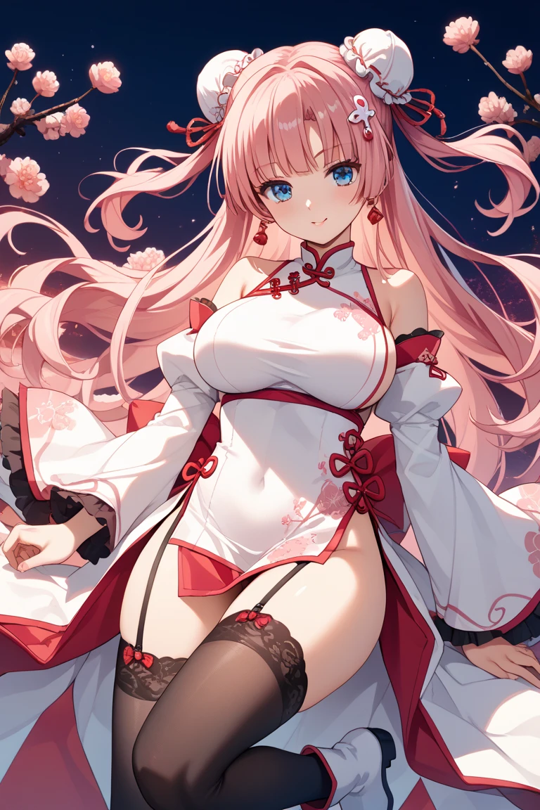 one-girl,Full body in camera,full bodyesbian,Ccup,(tmasterpiece),(best qualtiy),(A pink-haired,long whitr hair:2,White flower decoration,White hairpin),(lacepantyhose,black pantyhoses,stocklings,Full body pantyhose),(Bandeau cheongsam,Silk cheongsam),Bare back,Shoulders exposed,Chest exposure,(panties are visible:1.5,White panties)鎖骨,,(squatt,Full squat,Hold your cheeks with your hands,tilts your head),(cuteexpression,ssmile,Playful),(Be red in the face,putting makeup on, Blushlush),(White high heels,Pink cherry blossom decoration),(Light red carpet,Golden decoration),SakuraNS, the night,have to pee,Pee,pissing,Pee yourself,Top lighting,16k,High- sharpness,high qulity,wide wide shot,Bright colors