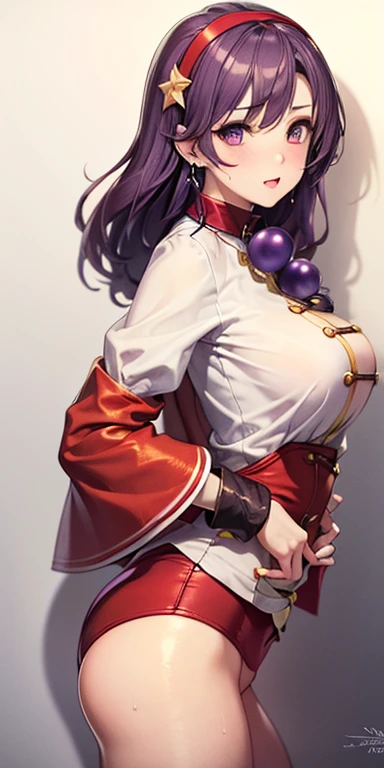 score_9, score_8_up, score_7_up, score_6_up, uncensored, Iris Midgar, long hair, red hair, braid, red eyes, naughty face, shiny skin, sweating, BREAK (masterpiece:1.2), best quality, high resolution, unity 8k wallpaper, (illustration:0.8), (detailed eyes:1.3), perfect lighting, extremely detailed CG, (perfect hands, perfect anatomy), hearts, pleasured, gloves, breasts, 1girl, elbow_gloves, dress, navel, looking_at_viewer, jewelry, red_dress, solo, large_breasts, thighs, navel_cutout, earrings, red_gloves, chinese_clothes, china_dress, center_opening, bare_shoulders, arm_behind_head, shiny_skin, covered_, revealing_clothes, lips, armpits, large_breasts, tied_hair, signature, hip_focus, shiny, rating:safe, underboob, parted_lips, blush, pelvic_curtain, simple_background, piercing, pubic hair peek, looking at viewer,
