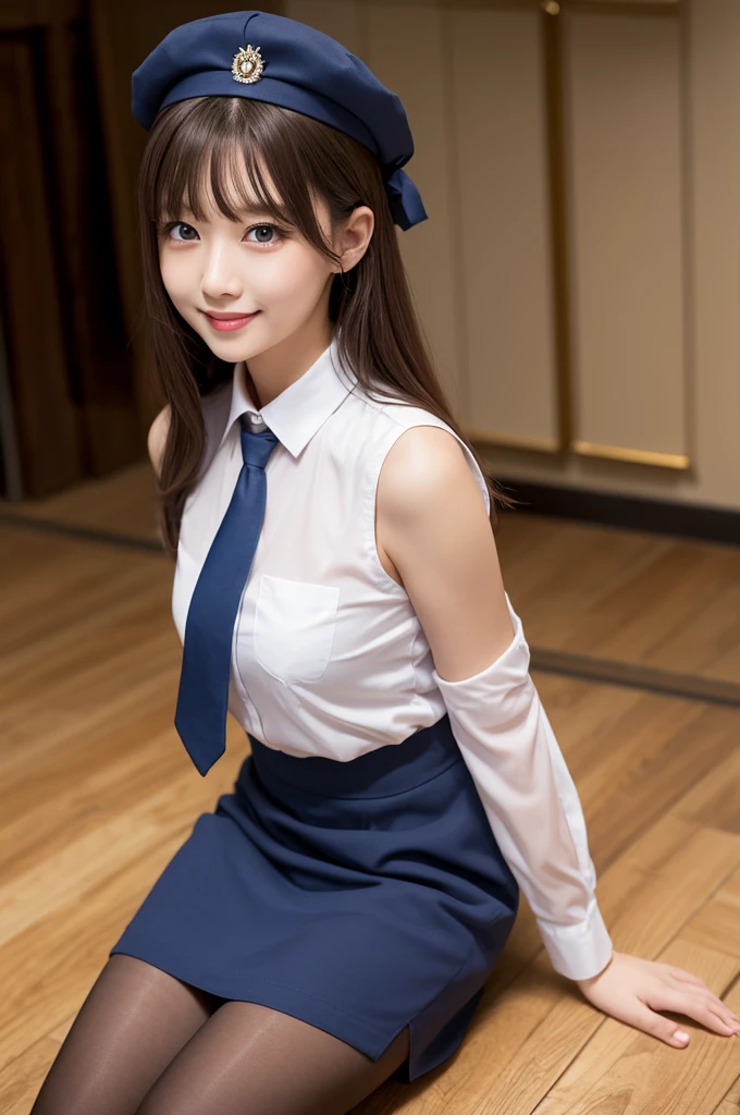 nsfw, ((masterpiece)), ((highest quality)), (beautiful girl portrait), perfect detailed eyes, perfect detailed face, highly detailed nose, smile、perfect teeth, Charm, perfect face, written boundary depth, High resolution, ((real skin texture)), (well-proportioned hands), thin lips, long hair, thin waist, open your legs, small breasts、japanese woman、straight hair、bangs、sit with your knees bent、whole body、spread your legs wide、small nipples、20-year-old, Thin thighs, small panties, Plaid panties、Pastel colored panties、young face、、high school girl、School、red bow tie、white dress shirt、panty shot,detailed panties、costume