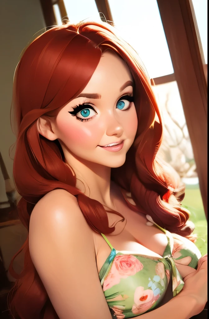 A full color portrait of a beautiful woman wearina a 15th-century royal attire, The Other Boleyn Girl movie set,lipstick,epic character composition,by ilya kuvshinov, alessio albi, nina masic,sharp focus, subsurface scattering, f2, 35mm, film grain , reddish hair 
