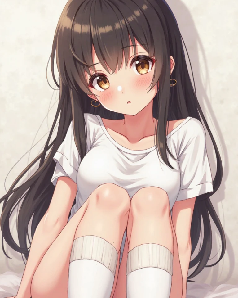best quality,1girl,((((,10 y,curvy,orgasm,blush,yui kotegawa, black hair, (brown eyes:1.5), short hair, (twintail), hair ribbon, ((black skirt, white t-shirt, short sleeves:1.3)),((lift skirt,upskirt,white panties,lace panties:1.1)),thighhighs,pussy juice,forest,forest林,squatting,open legs