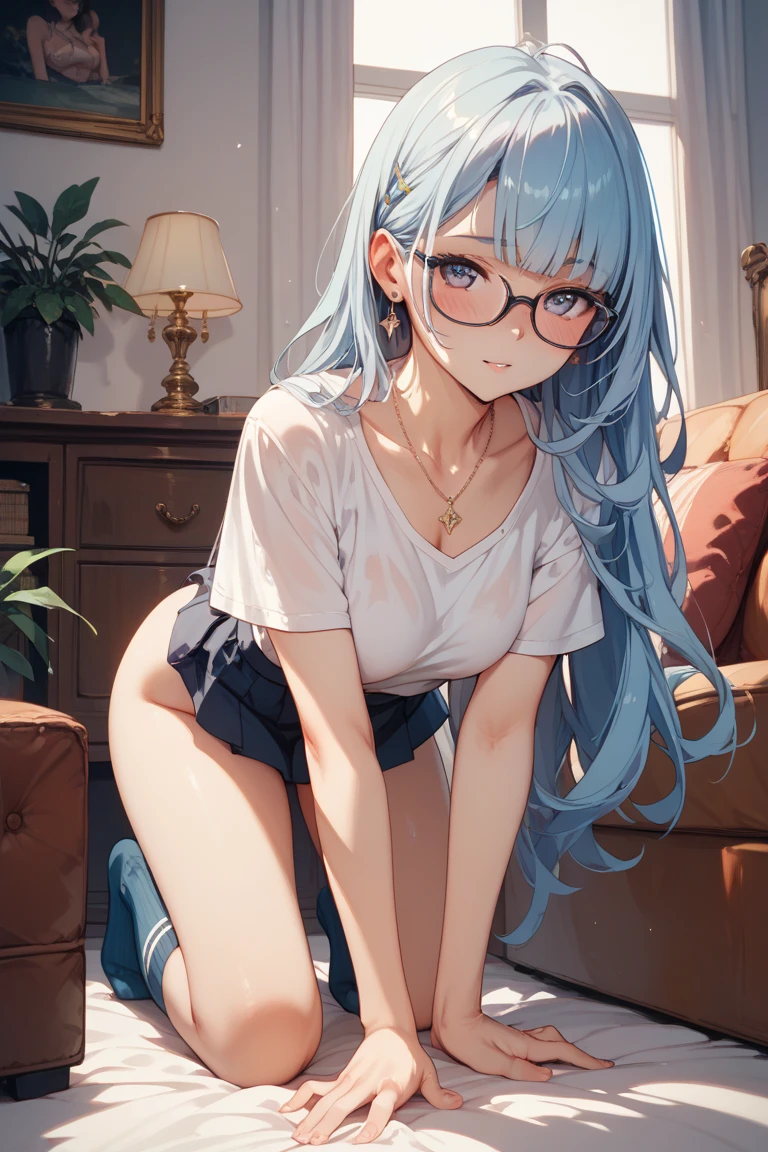 (8k ,Super detailed,Best masterpiece,nature,perfect work of art,perfect female figure),two women,sister and younger sister, sisters,rainbow hair,perfect face,(huge ),neighbor wife,woman hairstyle,elegant wife,Sophisticated and revealing ,20 years old,White skin,messy hair,perfect sexy body,Tone,flirtatious,very big ,Willow Yao,Big butt very detailed,broken teacher,broken black,Broken underwear,In the kitchen,wear glasses,Hot dance,Detail background,necklace,perfect eyes,,T-shaped small size,huge big