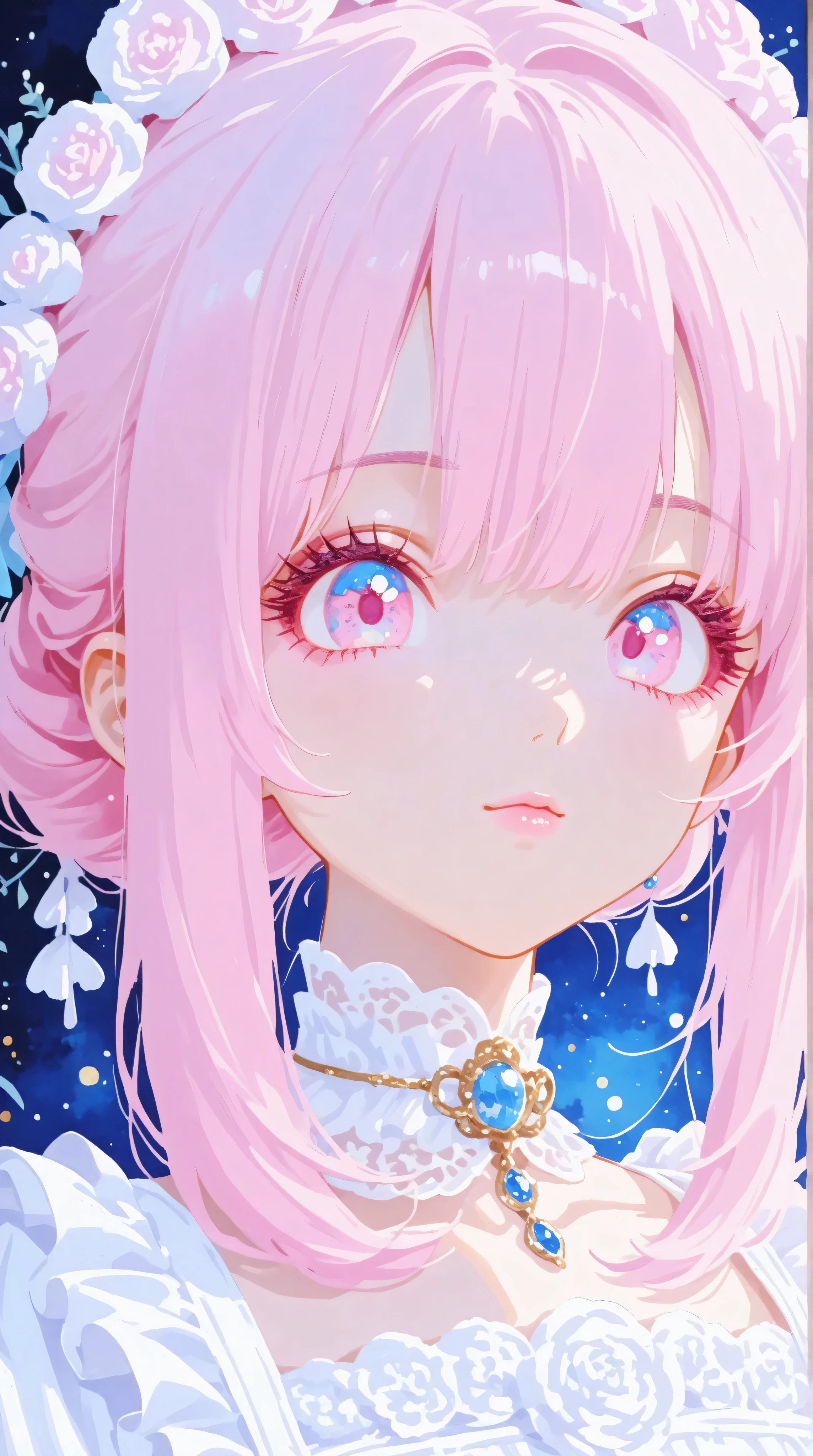 A young japanese woman, beautiful detailed eyes, beautiful detailed lips, extremely detailed eyes and face, long eyelashes, woman wearing a flowery dress, pastel painting oil stick painting, thick coating, texture, inspired by Moebius, trippy, (((watercolor illustration))), portrait, big eyes, ulzzang, pink eyes, (best quality,4k,8k,highres,masterpiece:1.2),ultra-detailed,vivid colors,bokeh