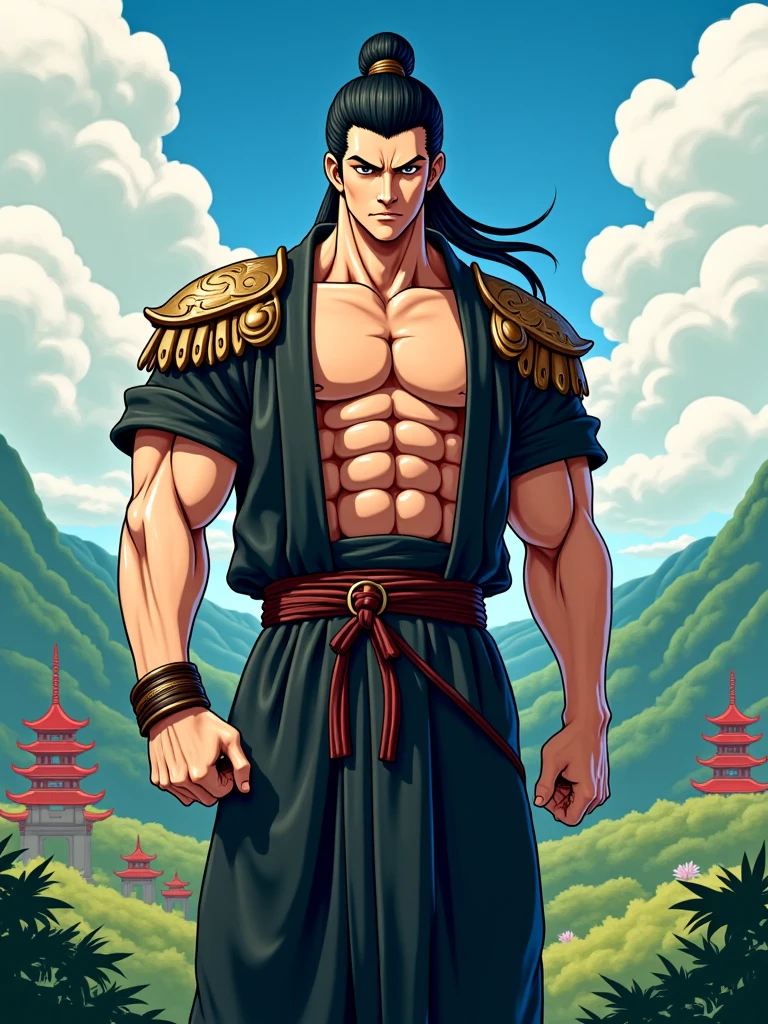 ((best quality)), ((masterpiece)), (detailed), barbarian male , normal no muscle , black haired , manhwa style