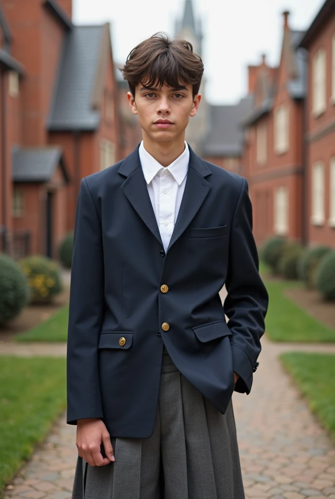 Saint-Malo, 1944. A young ((((18-year-old)) Werner Pfennig)), young man, ((((clothings from the 1940s)))), ((platinum blonde hairstyle of the 1940s))