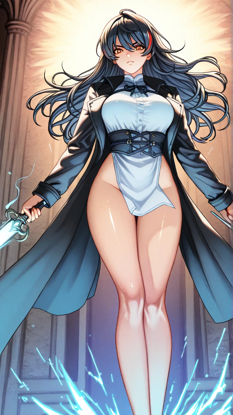 Arrogant and arrogant looks shows vanity, evil and arrogance , and Skinny waist, big hips and tighter dress