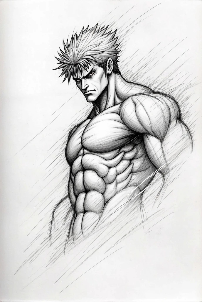 Sketch of an anime character to draw, masculine