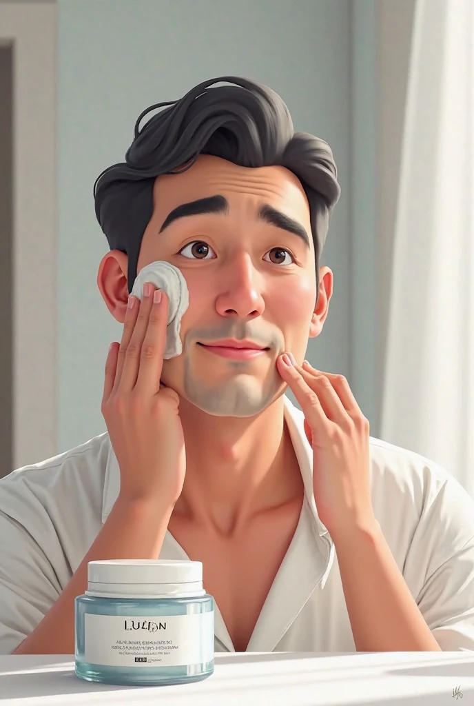 Man skin care An illustration Beautiful Boy