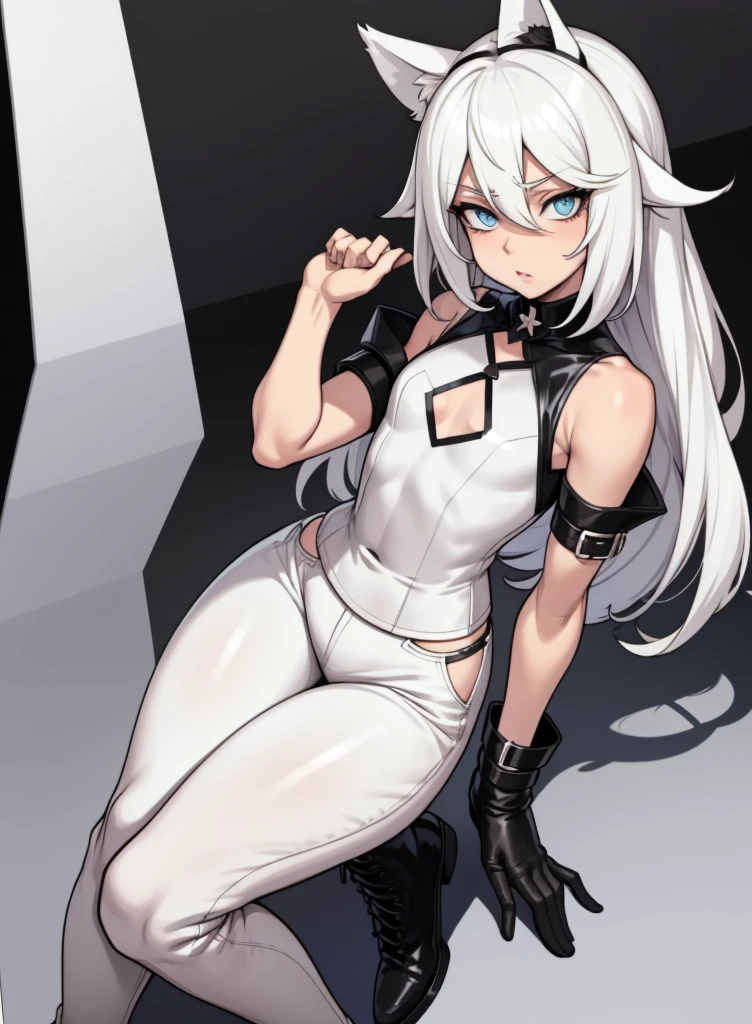 (masterpiece_1.3), (best quality_1.2),indianapolis \(azur lane\),1girl,solo,heart ahoge,yellow eyes,blue eyes,heterochromia,pink hair,dark-skinned female,long hair,ahoge,dark skin,very long hair,bangs,twintails,horns,looking at viewer,medium breasts,facepaint,shorts,underboob,turtleneck,mechanical horns,eyes visible through hair,black gloves,gloves,thighhighs,white thighhighs,black shorts,bandeau,partially fingerless gloves,cleavage,navel,hair between eyes, femboy, bulge, bulge in shorts, penis, crossdressing 