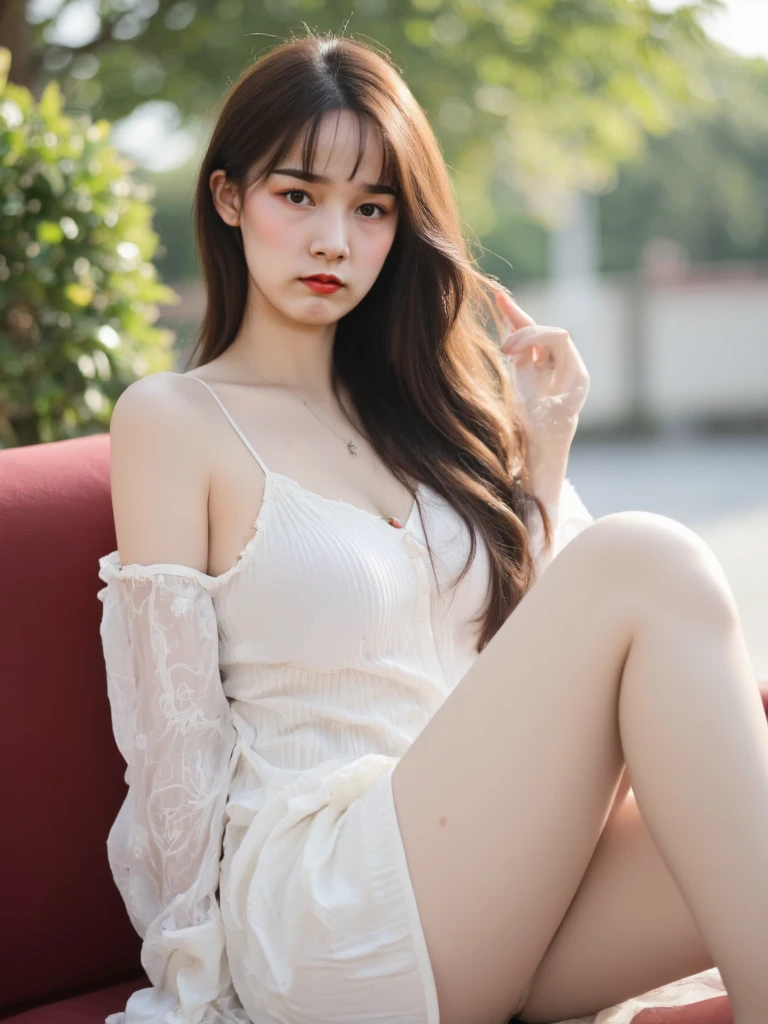 Beautiful woman with perfect body：1.4，Prominent cleavage，Layered Hairstyle，Highly detailed face and skin textures，Double eyelids，Skin Whitening，Long hair，Whitened long legs，（Wedding dress，Collar）