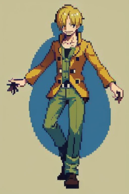 pixel art, video game character, green shirt, black hat, white sneakers <lora:pixelart:1>