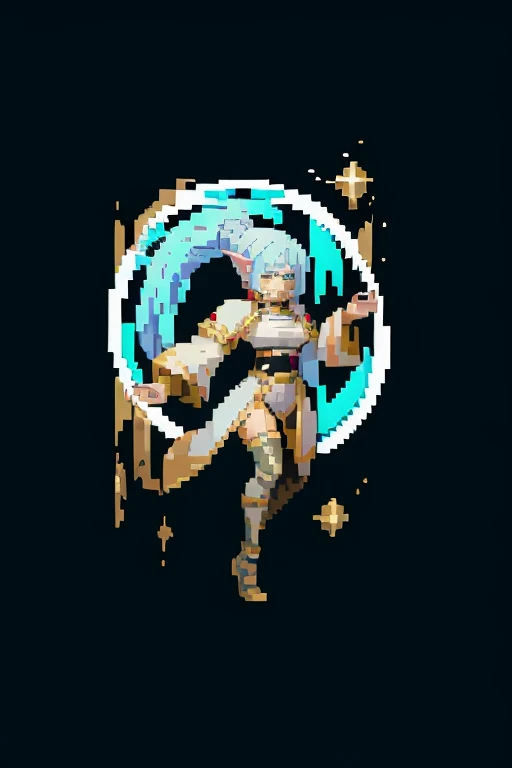 ((Masterpiece, whole body,ultra detailed,illustration,beautiful,amazing)), 1 girl, Celica fire emblem, Celica, (Sex slave tattoo on navel., ABS, exposed stomach, shackles on hands and legs, Black choker on the neck, standing straight, high heels, long white hair, purple eyes, yellow tiger striped bikini)
