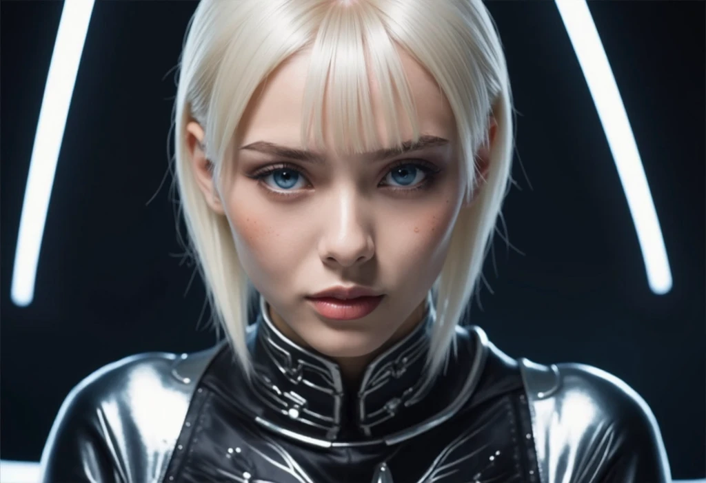 16k, ultra-high quality, highres, intricate, highly detailed, realistic, hyperrealistic, hypermaximalist, (medium full shot:1.5), embedding:Tower13\Tower13_Valentina is a beautiful girl, blonde hair, multicolored hair, wearing edgFut_clothing, edgFut_clothing, chrometech , metallic , chrome , scifi, embedding:Positive\epiCPhoto, embedding:Positive\epiCRealism, fashion photography, glamour photography, 35mm lens, <lora:Futuristic\edgFuturistic1.safetensors:0.8>, <lora:Style\ChromeTech-21.safetensors:0.6>,