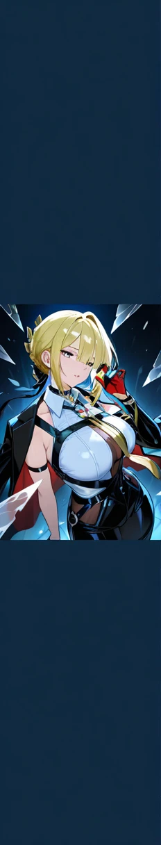Anime, 1 bloodstained girl, extremely large hairstyle, Bangs pinned back, grey colored hair, teared student uniform, half-machine arms, bionical gauntlets, busty, gorgeous plump body, pink teared student uniform, nano-robots around her, Gray eyes, painful expression, bloodstained
