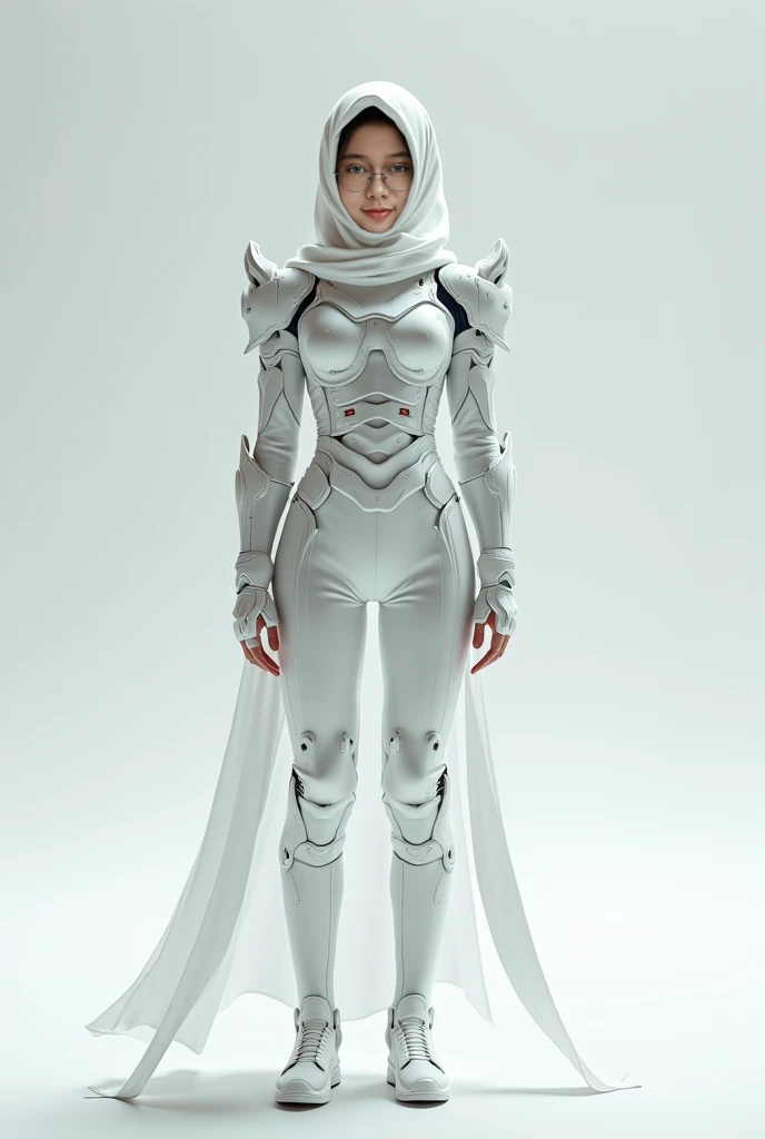 ( (8k:1.27), melhor qualidade, obra-prima, ultra highres:1.2) Foto de malay woman (beautiful:1.1) (sci-fi warrior woman:1.1) wearing hijab, soldado espacial, (jaqueta de couro:1.21) intrincado elegante, fantasia, detalhado, Ometric by Greg Rutkowski and Alphonse Mucha, gradient lighting, silver suit