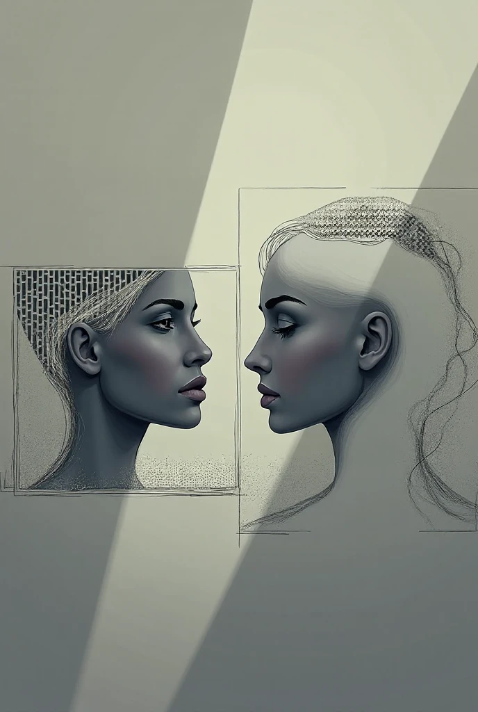 two girls, gemini zodiac sign, crystal surrouding, Standing position, Abstract beauty, Centered, Looking at the camera, Facing the camera, nearing perfection, Dynamic, Highly detailed, smooth, Sharp focus, 8K, high definition resolution, illustration, Art by Carne Griffiths and Wadim Kashin, blue backround, crystal reflections