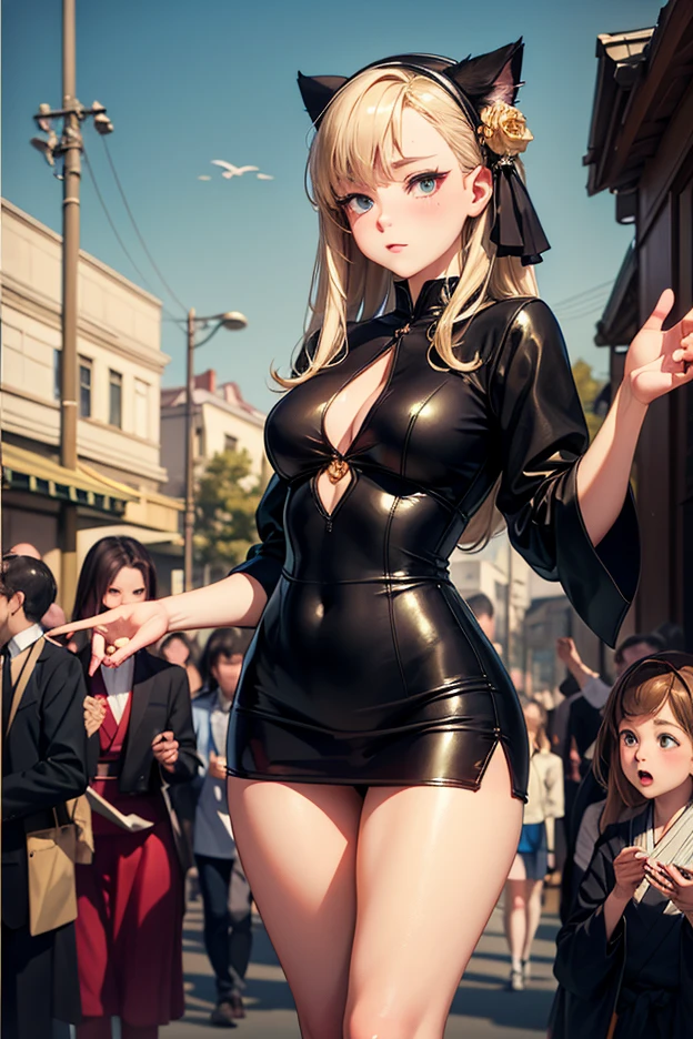 ((Place your hands behind your head., Show your side)), highest quality, Super detailed, (Ultra-high resolution,8K), Ultra-high definition 4K, (Perfect Anatomy, Anatomically correct), (Five Sensual Housewives:1.4), (Beautiful Eyes), (Detailed eyes), (High-quality facial beauty), (In the Storm:1.2), Friendly, (Photorealistic), (Detailed big breasts), Soft Skin, Glowing Skin (flower pattern skirt), (Tight dress), Bright lighting, Very heavy rain, (5 cute girls:1.4), colorful, Goddess-like beauty