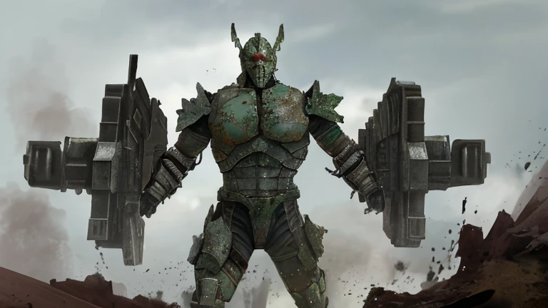 make an 8k image of a (full body humanoid monster with a skin made of black slime), (where his skin is black slime), (make him like the whole body being humanoid and muscular) (with the arms being the biggest part of his body being strong and bulky) (in place of his face a smiling skull), (with spirits around him that make up his body), (with bull legs) (make him advance for a powerful attack)