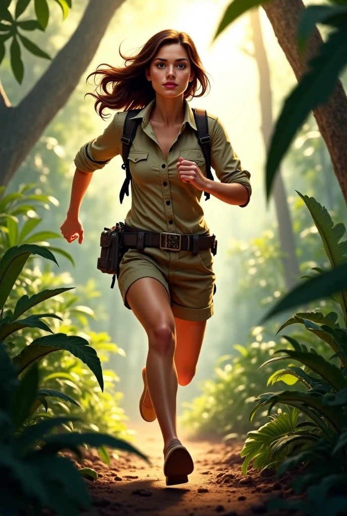 Jane Porter running through the jungle