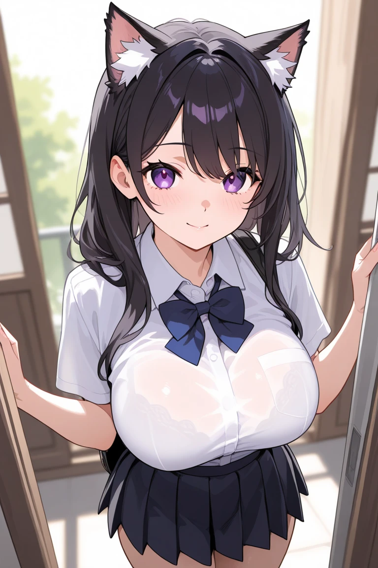 (Huge breasts、Cleavage:1.9),Anna Yamada,gigantic breasts,smile、(Nurse uniform:1.5)、(Are standing)、(in library room)、Bookshelf、(Wearing a collar:1.5)、Earrings、Earrings、bracelet,(Delicate facial features:1.5)、(masterpiece, Highest quality, High resolution, Super detailed, 8k, 4K),(Making a peace sign:1.5),ponytail,(Beautiful Face:1.5),Sweat,navel piercing,(nsfw:1.5),heart-shaped pupils, light smile, sparkle、(((Small areola)))、(Upper body close-up)