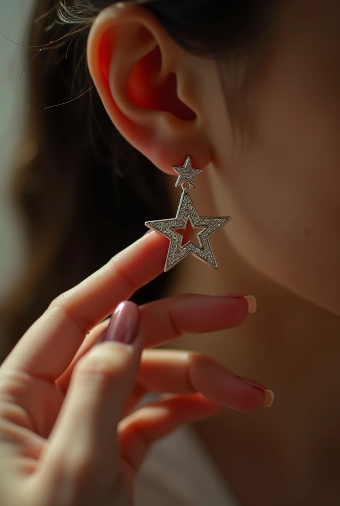 Gold and silver ring, with a blue diamond in the shape of a star