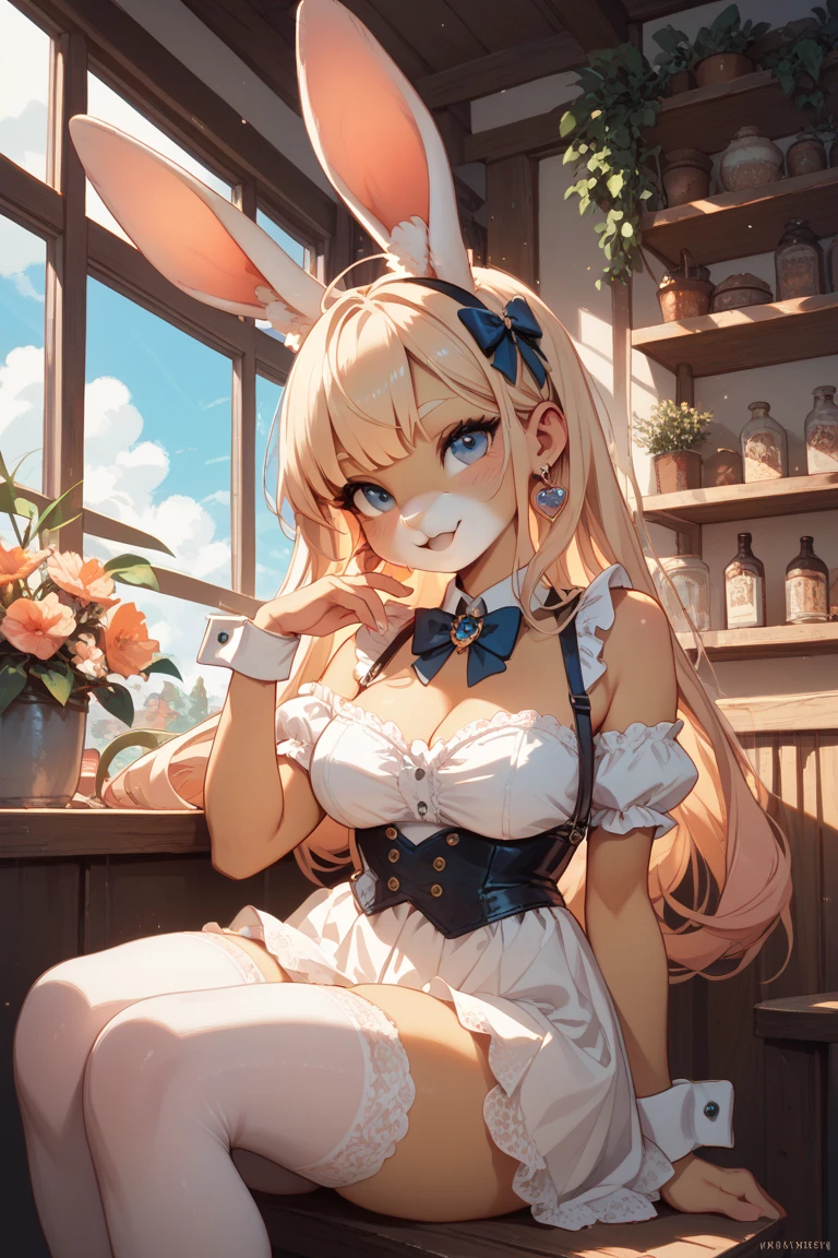 libido , Itchy , Lonely loli , Clothing erotica , bunny , Seduce smile , (Show secretly:1.3)